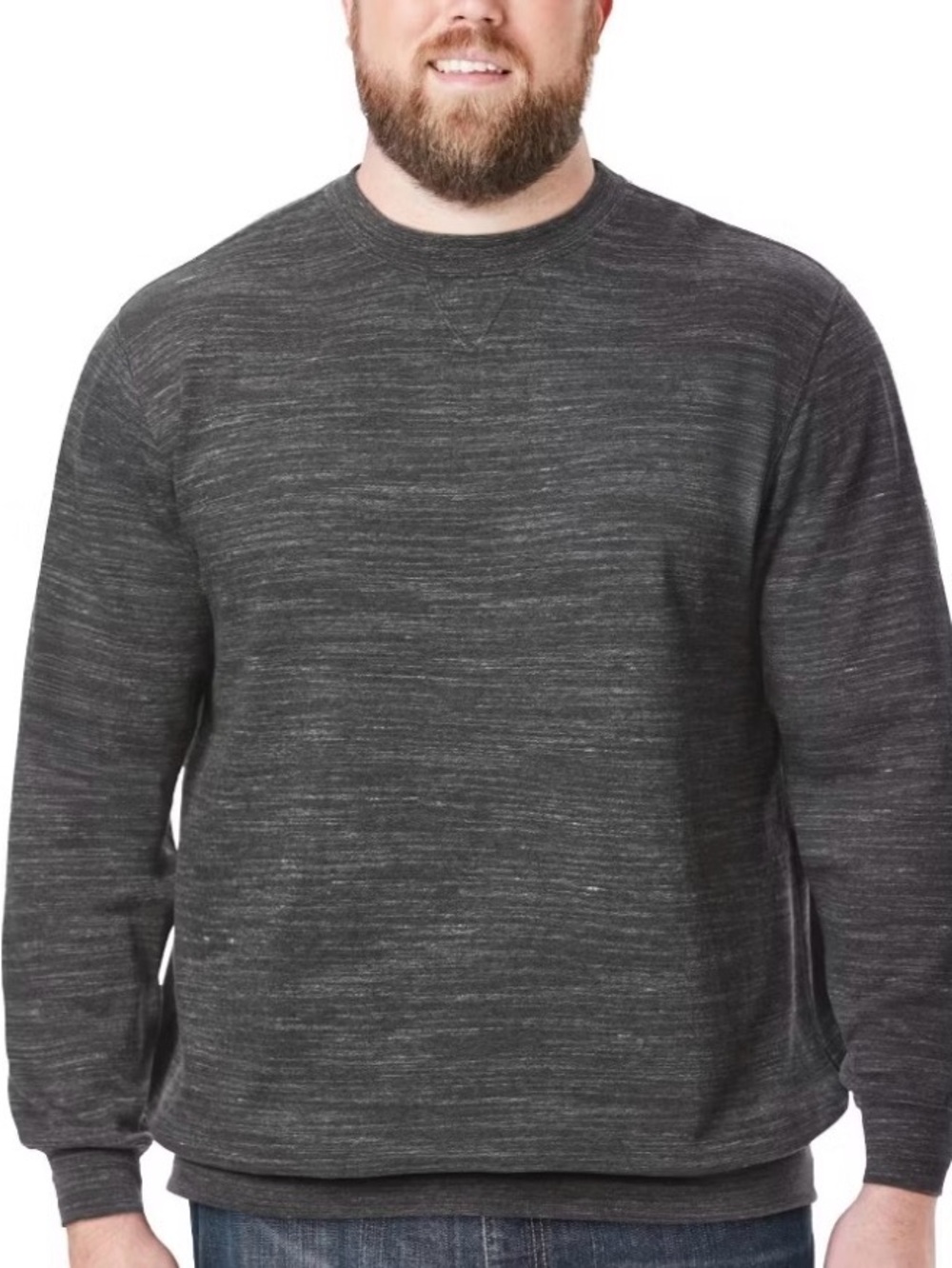 NWT SYNRGY Men’s Textured Knit Crewneck Sweater Black 3XLT Big & Tall